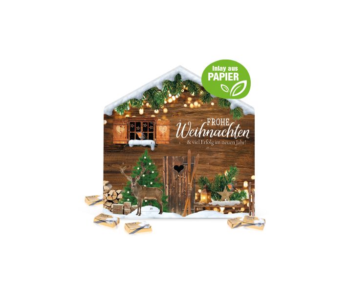 Adventskalender Weihnachtshaus "Exklusiv" mit Lindt Schokolade