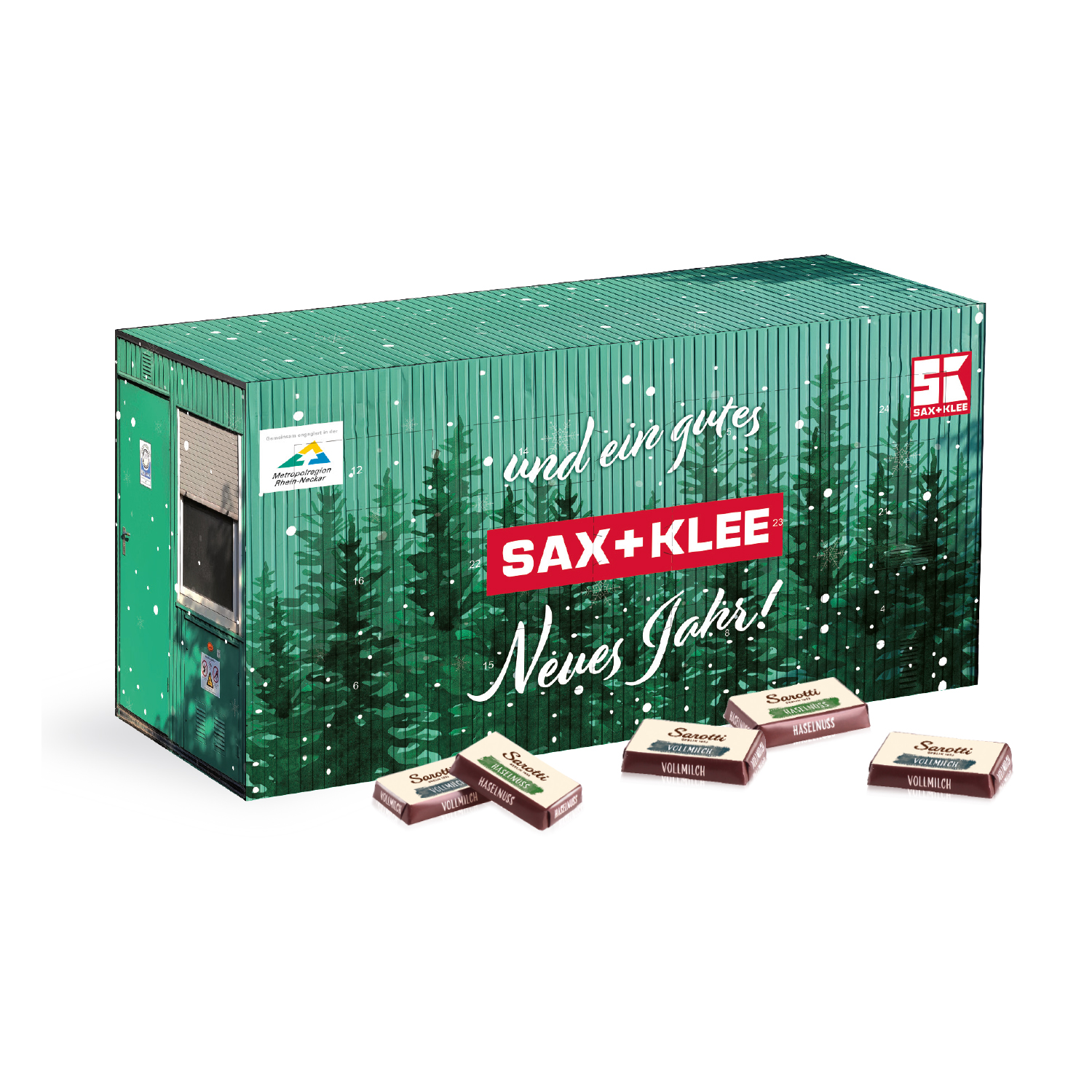 3D Adventskalender "Container" mit Sarotti Fairtrade® Schokolade