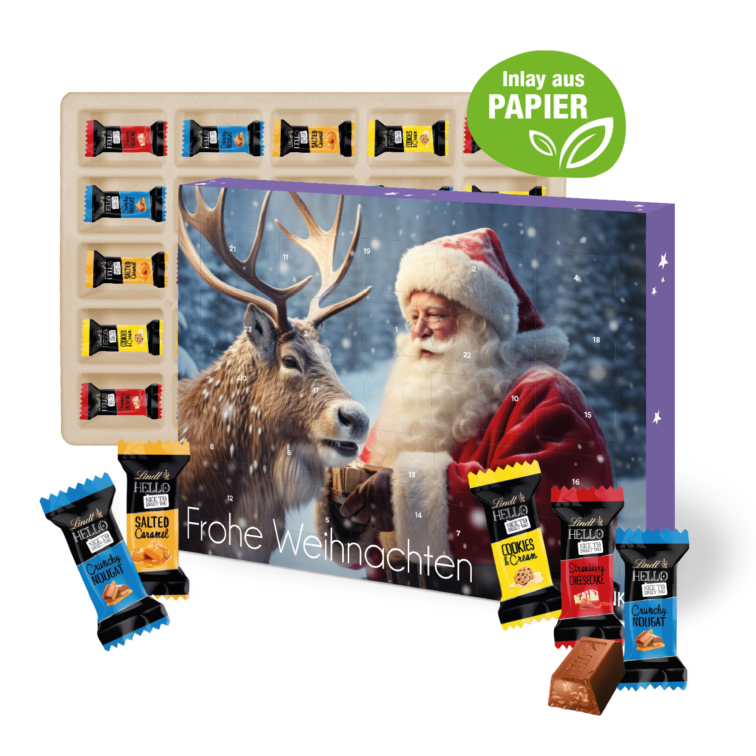 Wand-Adventskalender Lindt HELLO, Inlay aus Papier