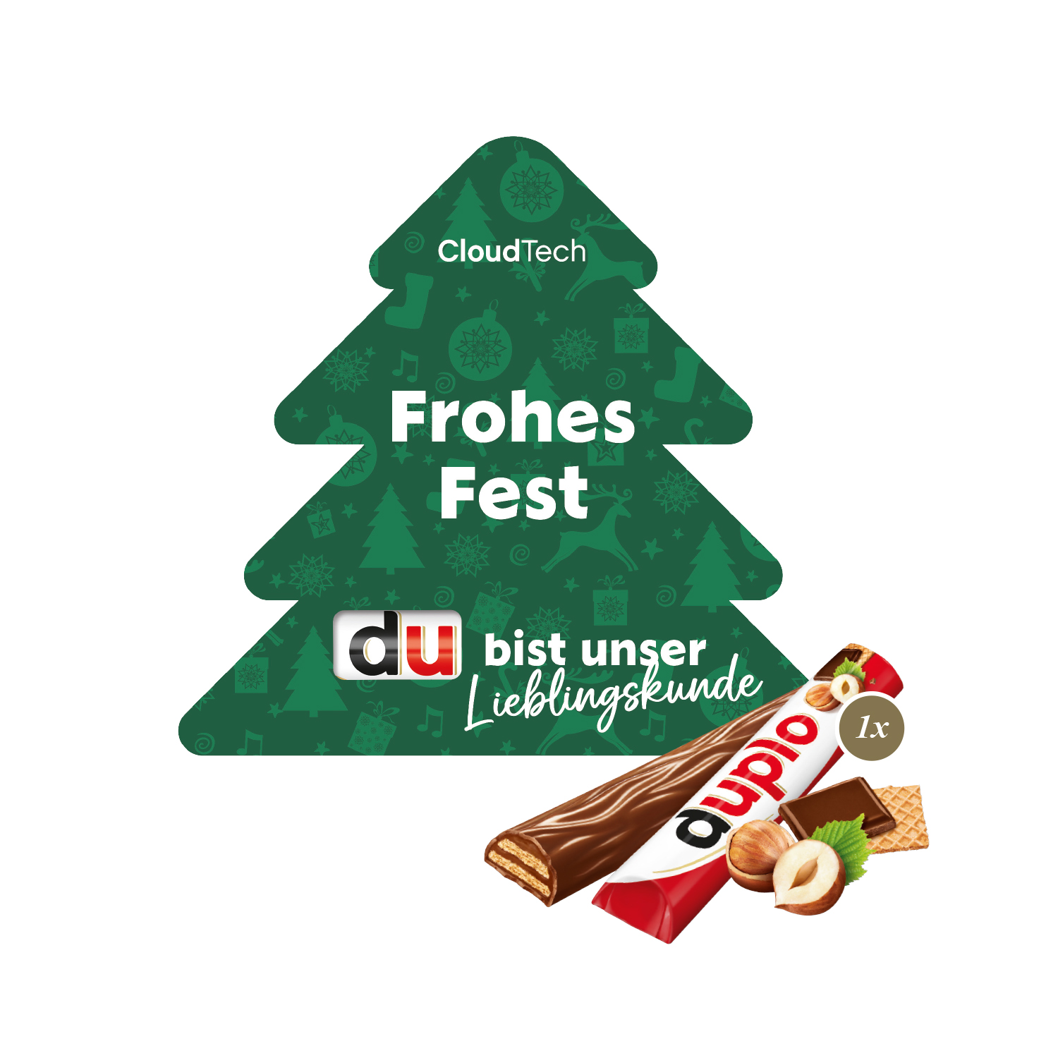 Werbekarte "Weihnachtsbaum" mit duplo
