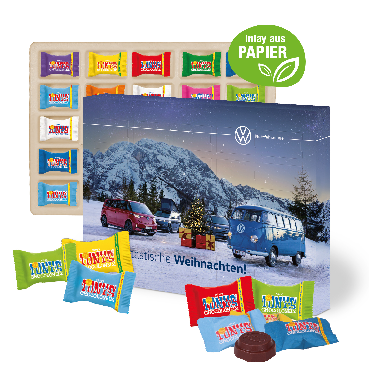 Adventskalender mit Tony's Schokolade, Inlay aus Papier